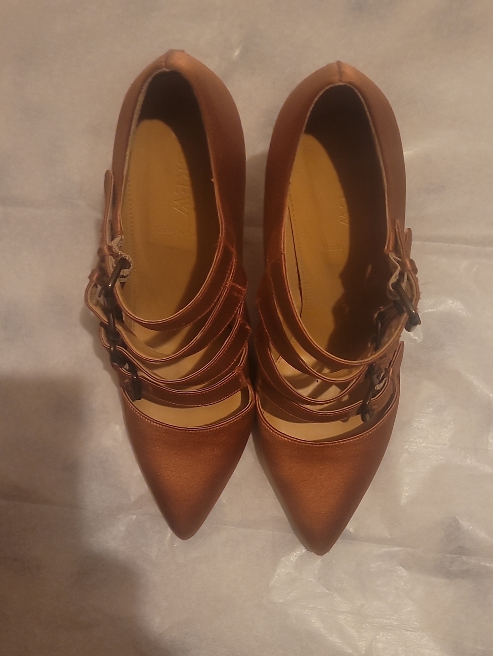 J. Crew Copper Brown Strappy Pointed Flats